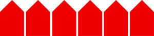 Sechs stilisierte rote Häuser.